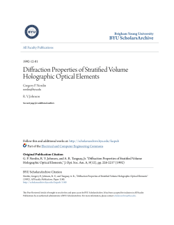 Diffraction Properties of Stratified Volume Holographic Optical
