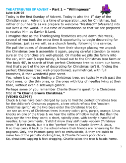 THE ATTRIBUTES OF ADVENT - Part 1