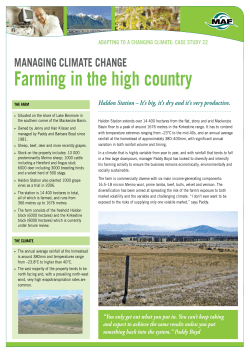 Managing climate change: Farming in the high country