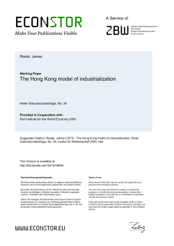 The Hong Kong model of industrialization