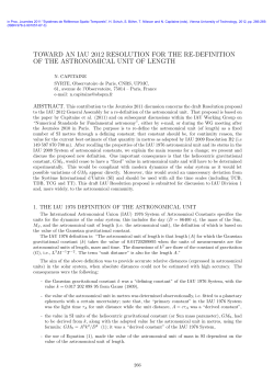 toward an iau 2012 resolution for the re-definition of the