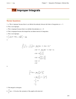 7.6 Improper Integrals