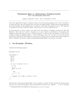 Problem Set 1: Program Verification