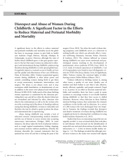 Disrespect and Abuse of Women During Childbirth