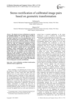 Stereo rectification of calibrated image pairs based