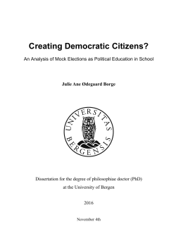 Creating Democratic Citizens? - (BORA)