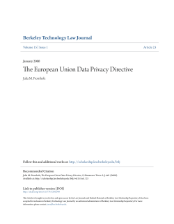 The European Union Data Privacy Directive