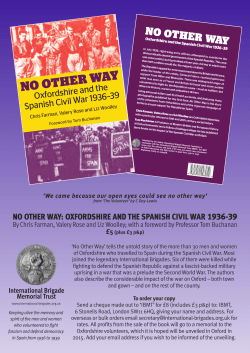 no other way: oxfordshire and the spanish civil war 1936-39