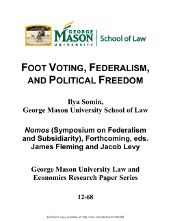 Foot Voting, Federalism, and Political Freedom