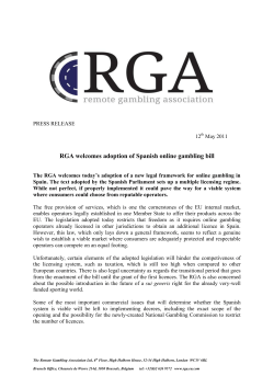 RGA welcomes adoption of Spanish online gambling bill