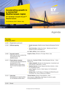 Strategic Growth Forum Mediterranean - Agenda