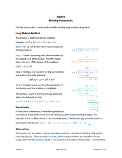 Polynomial Long Division - math-clix