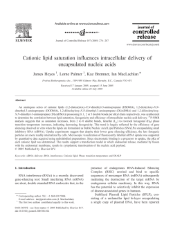 Cationic lipid saturation influences intracellular delivery of