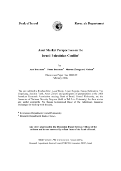 Asset Market Perspectives on the Israeli