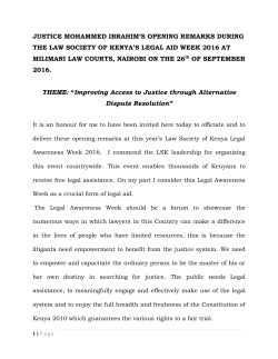 JUSTICE MOHAMMED IBRAHIM`S OPENING REMARKS DURING