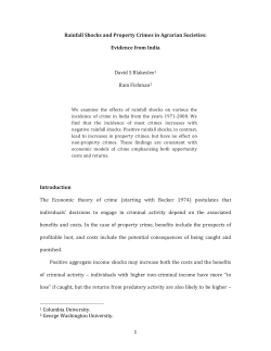 ! 1! Rainfall`Shocks`and`Property`Crimes`in`Agrarian`Societies