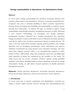 Energy sustainability in Operations: An Optimization Study