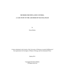 METHODS FOR POPULATION CONTROL: A CASE