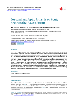 Concomitant Septic Arthritis on Gouty Arthropathy: A Case Report