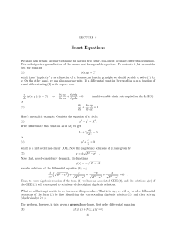 Lecture 8: Exact Equations