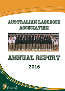 ALA Annual Report 2016 - Australian Lacrosse Association