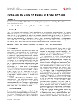 Rethinking the China-US Balance of Trade