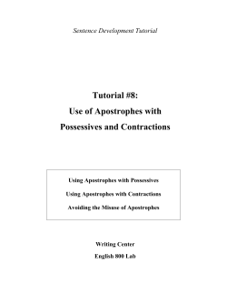 Use of Apostrophes with Possessives and