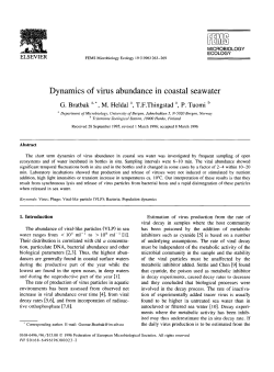 Dynamics of virus abundance in coastal seawater
