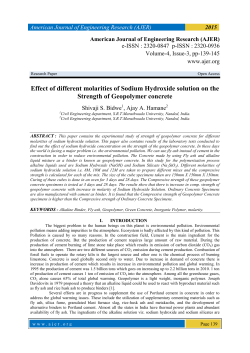 Effect of different molarities of Sodium Hydroxide solution on the