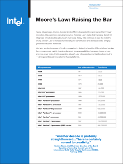 Moore`s Law: Raising the Bar - PDP