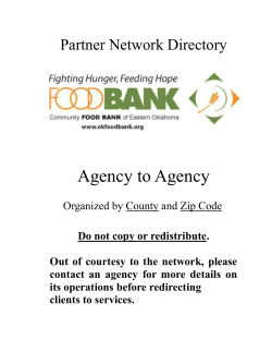 Agency to Agency - Community Food Bank of Eastern Oklahoma