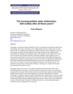 The housing-welfare state relationship