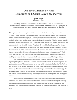 Our Lives Marked By War: Reflections on J. Glenn
