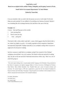 Small talk at work. Based on an original article entitled