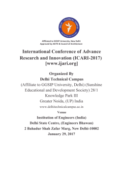 Abstracts - International Journal of Advance Research and Innovation