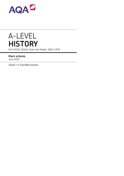 A-level History Mark scheme HIS3G - British State and People