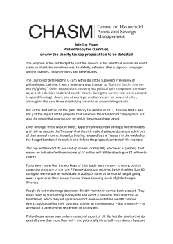 Philanthropy for Dummies, or why the charity tax cap proposal had