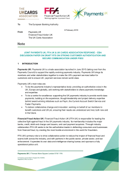 European Banking Authority RTS on strong customer