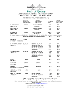ANNUAL PERCENTAGE YIELD (APY) EFFECTIVE 4-7