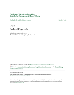 Federal Research - Scholarly Commons @ FAMU Law
