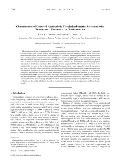 Characteristics of Observed Atmospheric Circulation Patterns