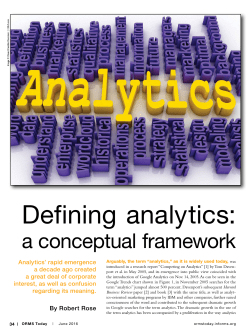 Defining analytics