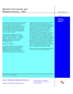 Selected Instruments and Related Products