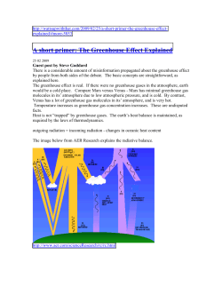 A short primer: The Greenhouse Effect Explained