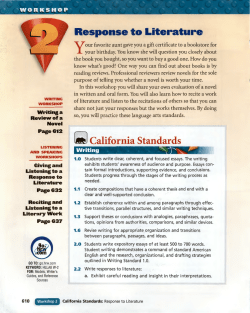 Workshop 2- Response to Literature