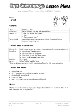 Lesson: Fruit - ESL Kids Stuff