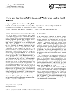 Warm and Dry Spells (WDS) in Austral Winter over Central South