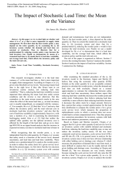 The Impact of Stochastic Lead Time: the Mean
