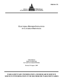 Electoral Reform Initiatives in Canadian Provinces, Library of