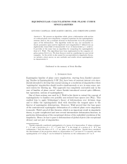 EQUISINGULAR CALCULATIONS FOR PLANE CURVE